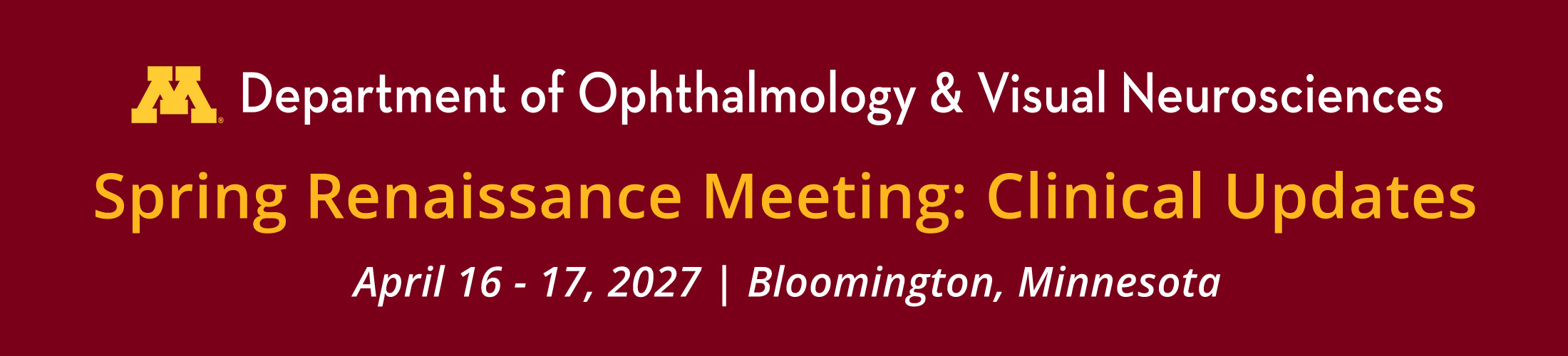 Spring Renaissance Meeting: Clinical Updates 2027 Banner